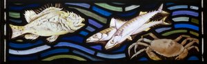 Poissons et Crabes, Te Deum, Fenêtre Est, vers 1888 - John William Brown
